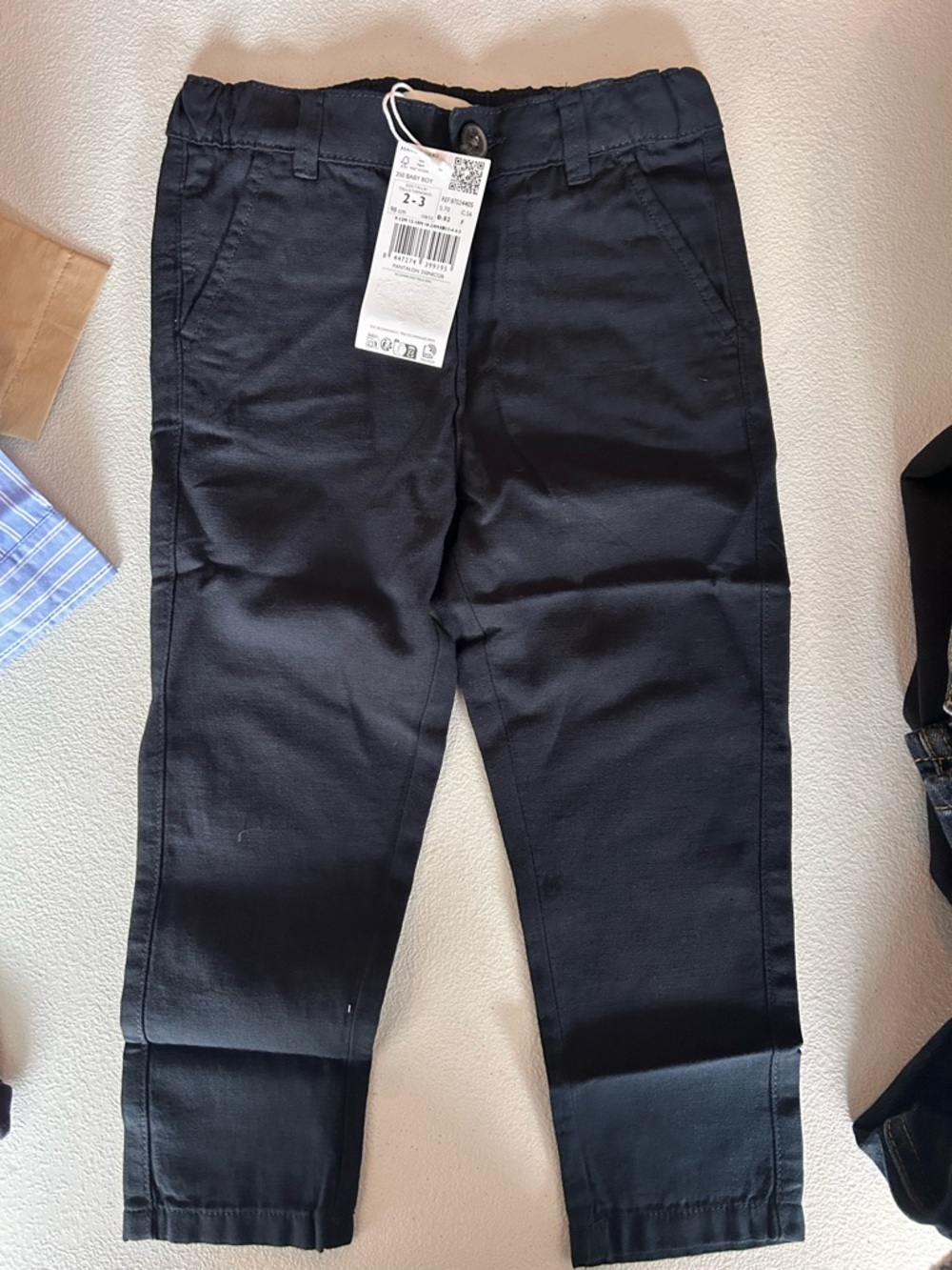 Mango Navy Blue Baby Boy Chino Pants - Pull-On Style